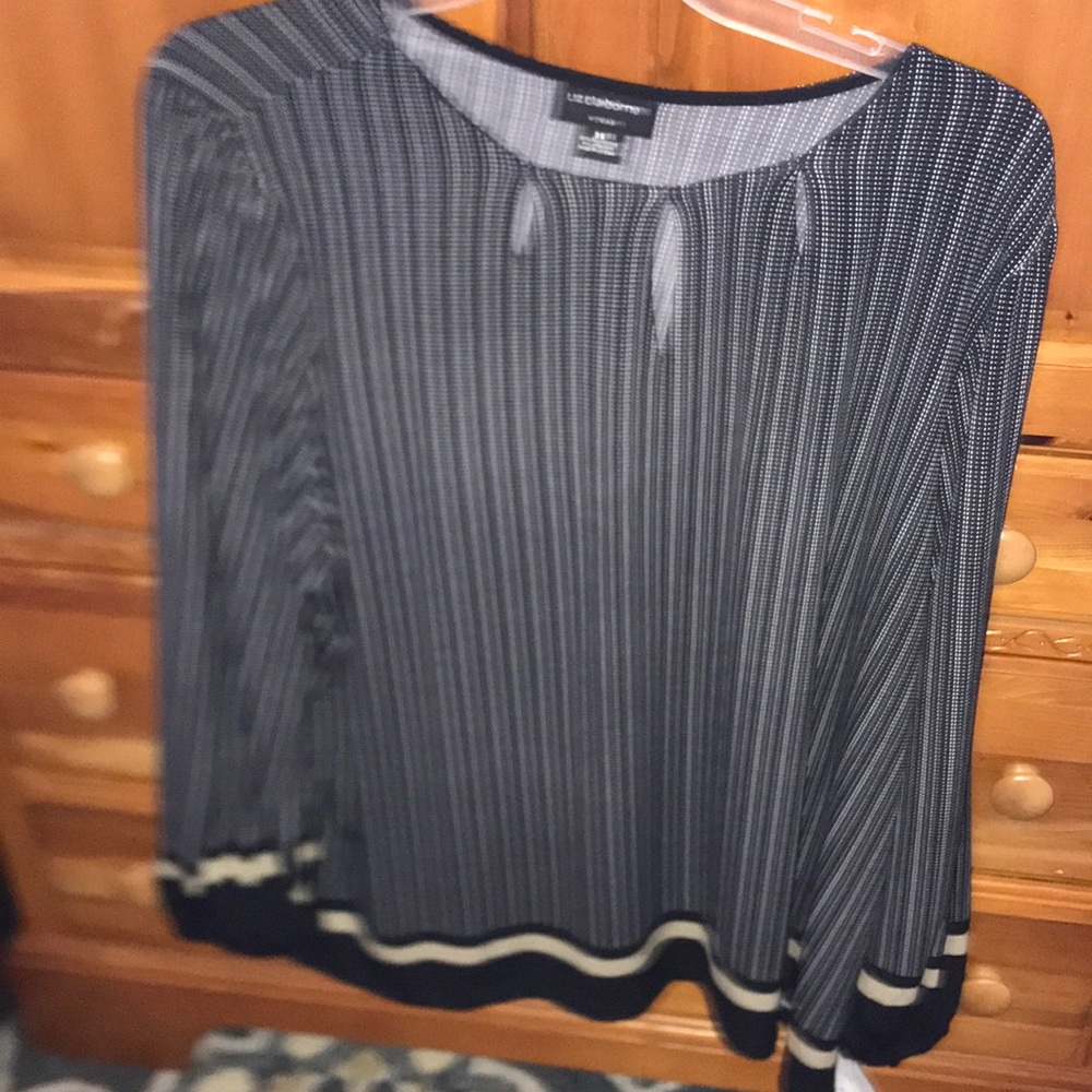Liz Claiborne blouse with tags black with white and brown